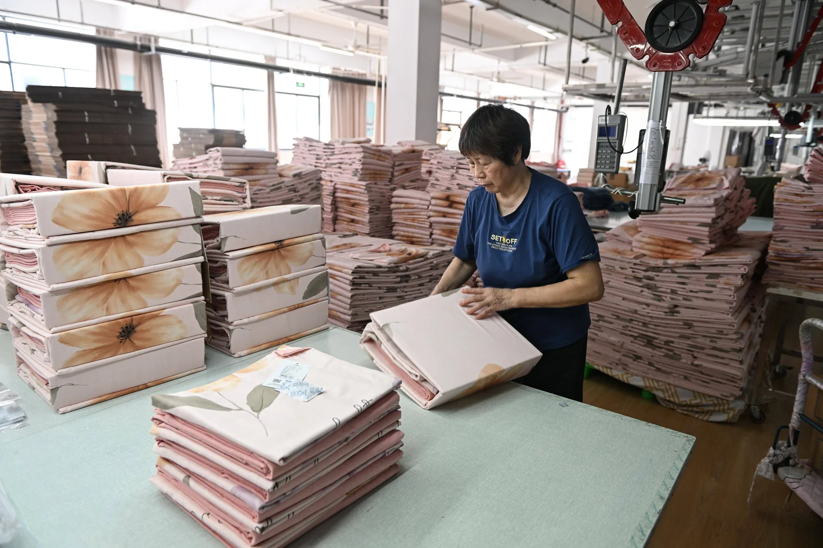 bedding sets prepared in the individual packing area