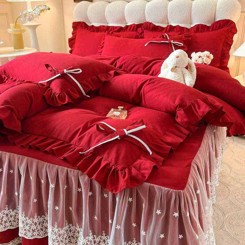 european lace 4 piece bedding set — style 02 for wholesale sourcing