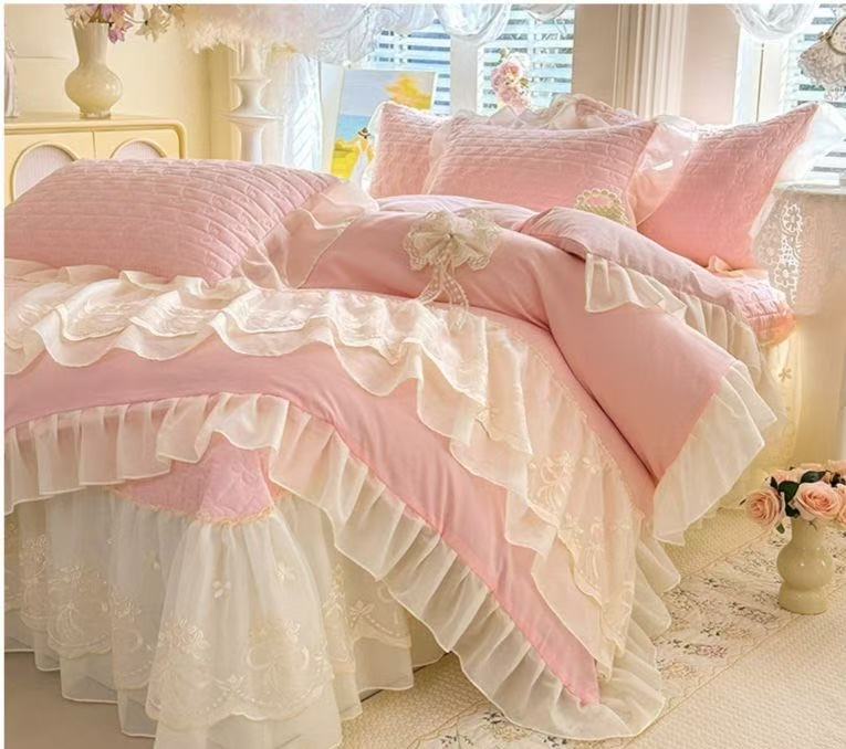 european lace 4 piece bedding set — style 05 for wholesale sourcing