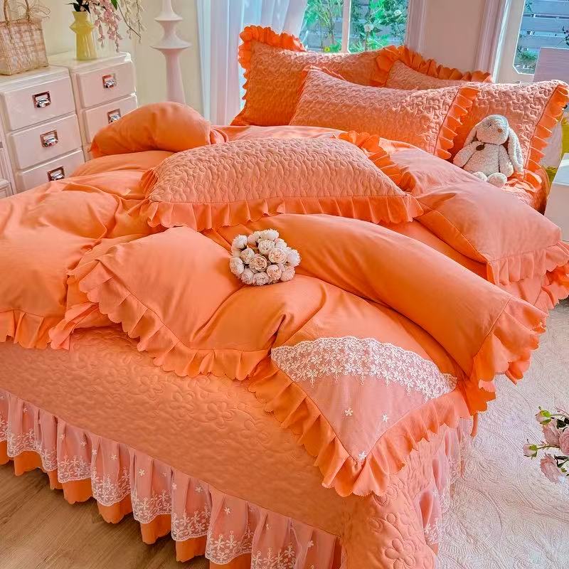 european lace 4 piece bedding set — style 09 for wholesale sourcing