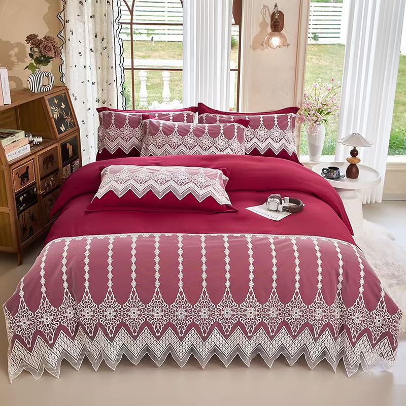 european lace 4 piece bedding set — style 14 for wholesale sourcing