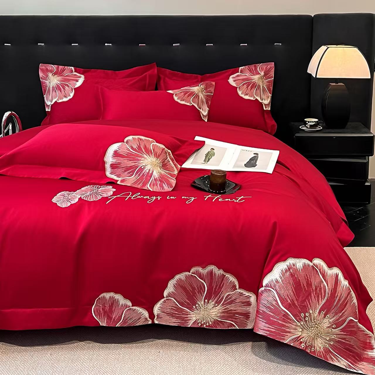 ice silk 4 piece bedding set — style 24 for wholesale sourcing