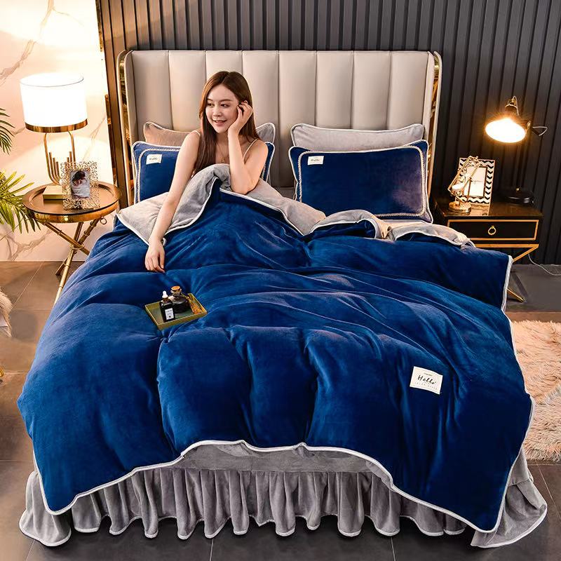 Milk velvet 4 piece bedding set supplier
