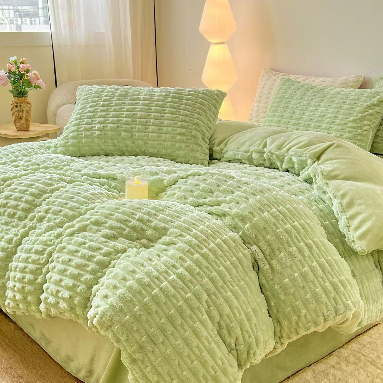 milk velvet flat sheet bedding set — style 04 for wholesale sourcing