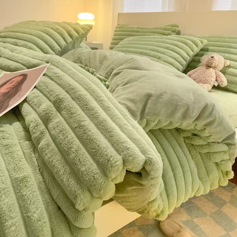 milk velvet flat sheet bedding set — style 05 for wholesale sourcing