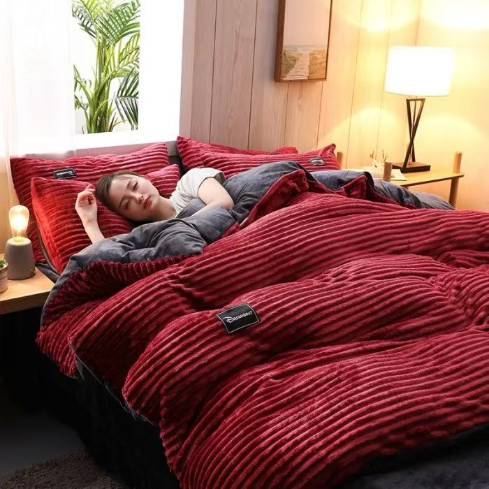 milk velvet flat sheet bedding set — style 06 for wholesale sourcing