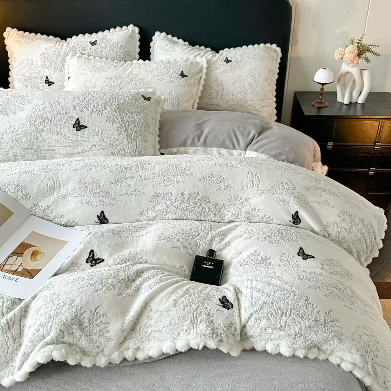 milk velvet flat sheet bedding set — style 09 for wholesale sourcing