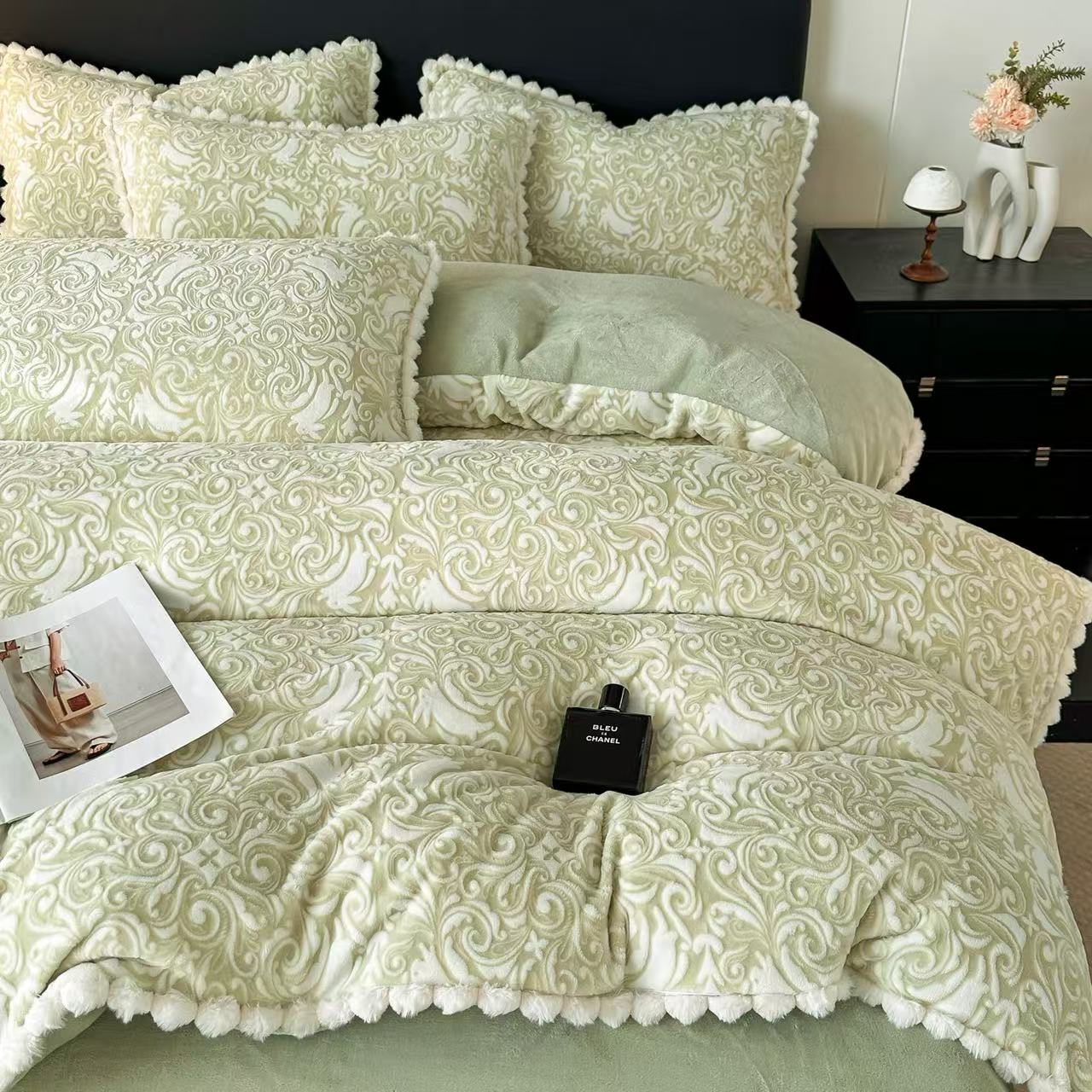 milk velvet flat sheet bedding set — style 10 for wholesale sourcing