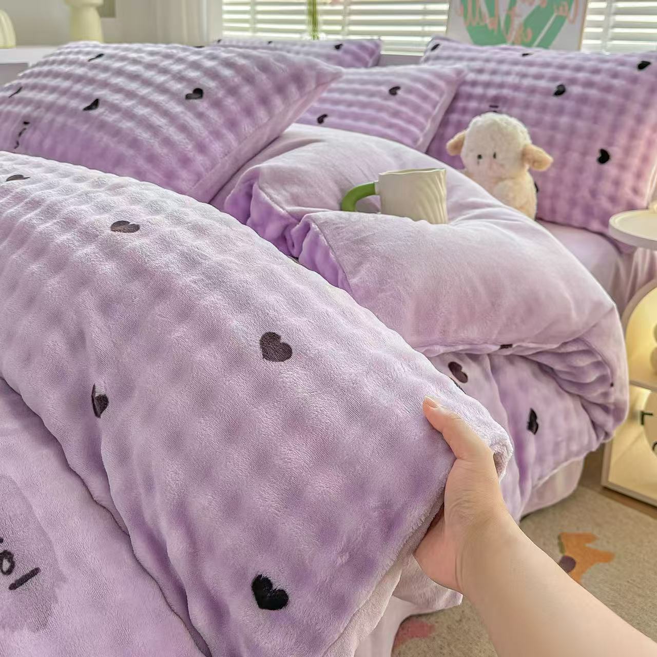 milk velvet flat sheet bedding set — style 14 for wholesale sourcing