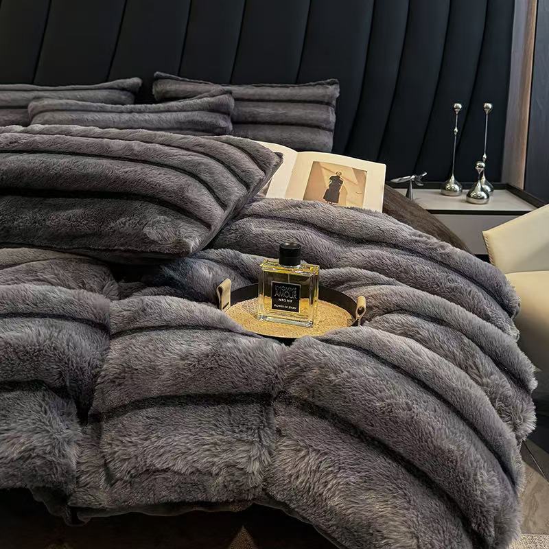 milk velvet bed skirt bedding set — style 18 for wholesale sourcing
