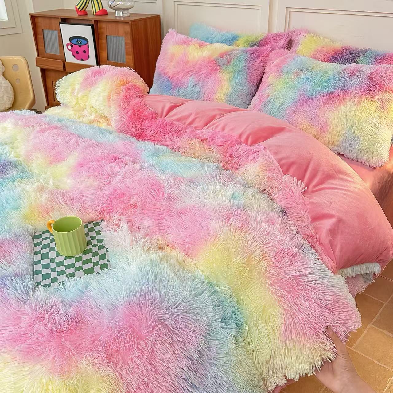 Ready stock milk velvet bedding set