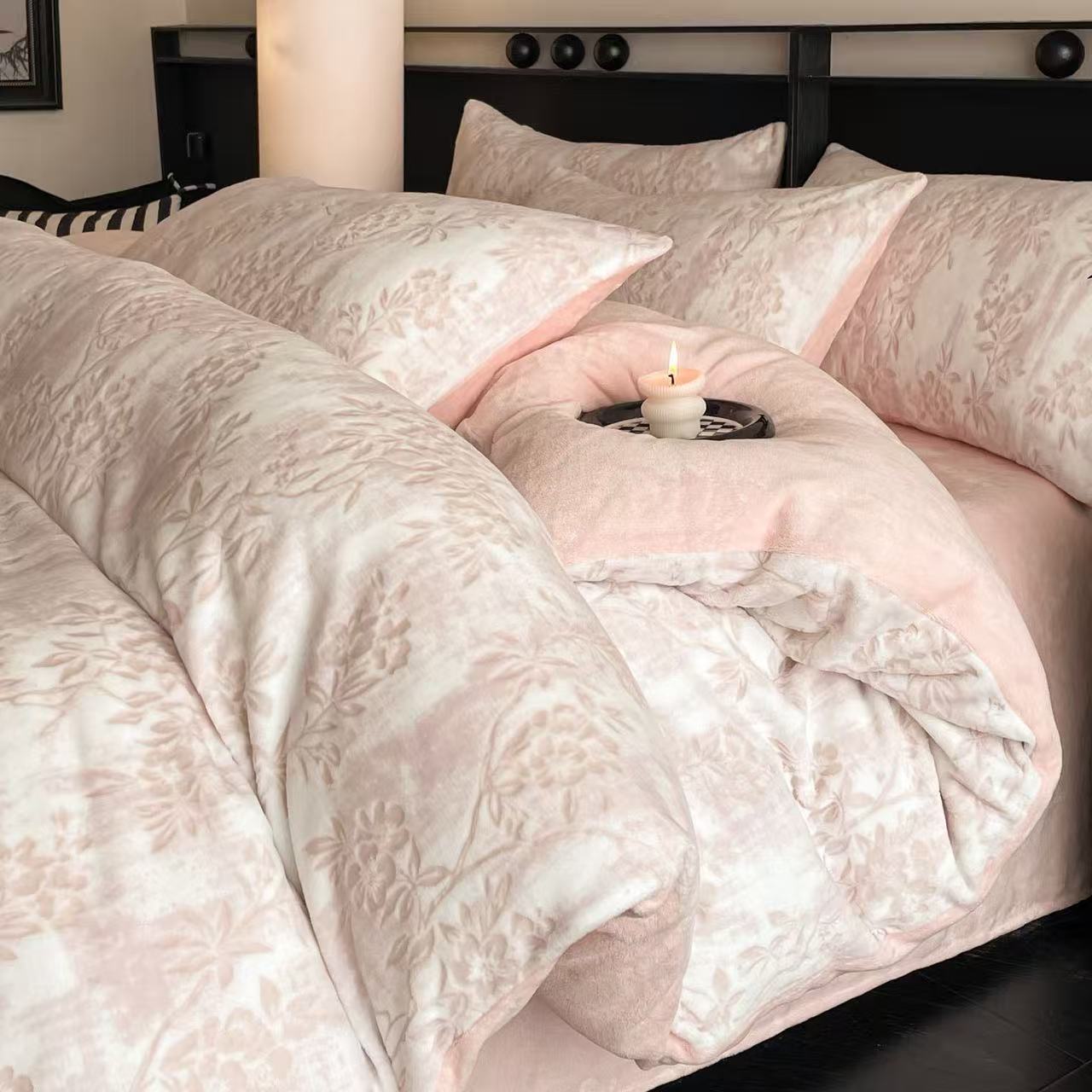 milk velvet flat sheet bedding set — style 23 for wholesale sourcing