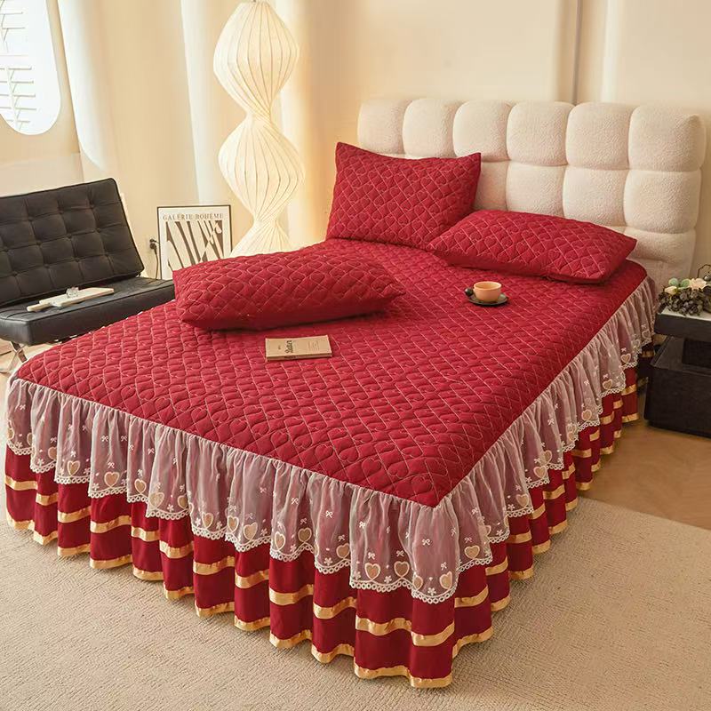 burgundy lace bed skirt for wholesale sourcing